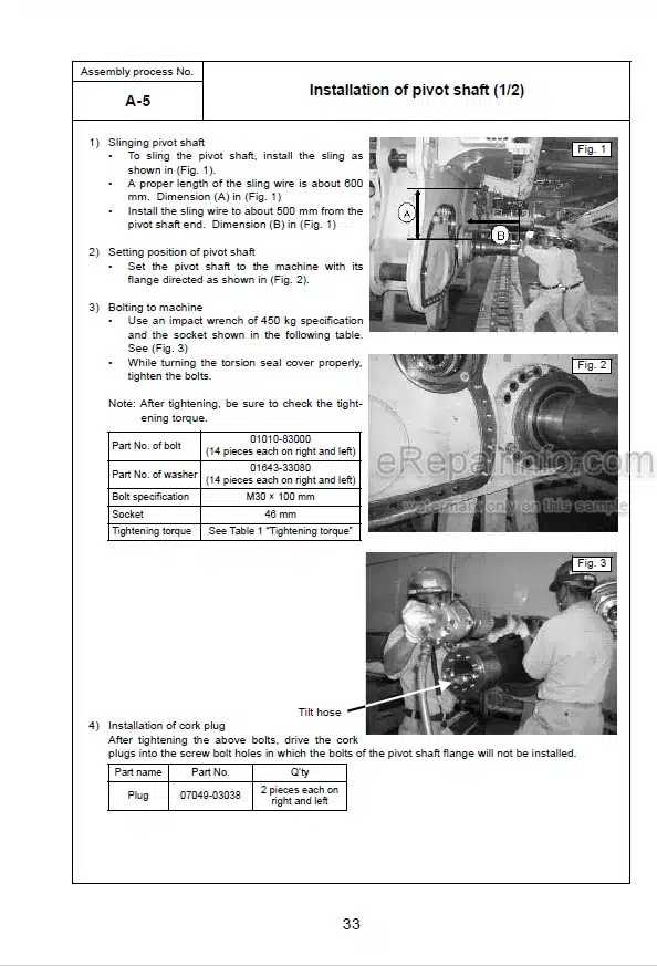 Photo 2 - Komatsu D375A-5E0 Field Assembly Instruction Bulldozer GEN00054-04 SN 50001-