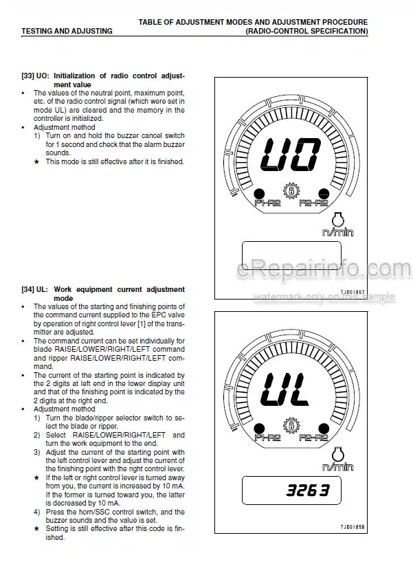 Photo 3 - Komatsu D375A-5 Radio Control Spec Shop Manual Bulldozer SEBM028901 SN 18001-