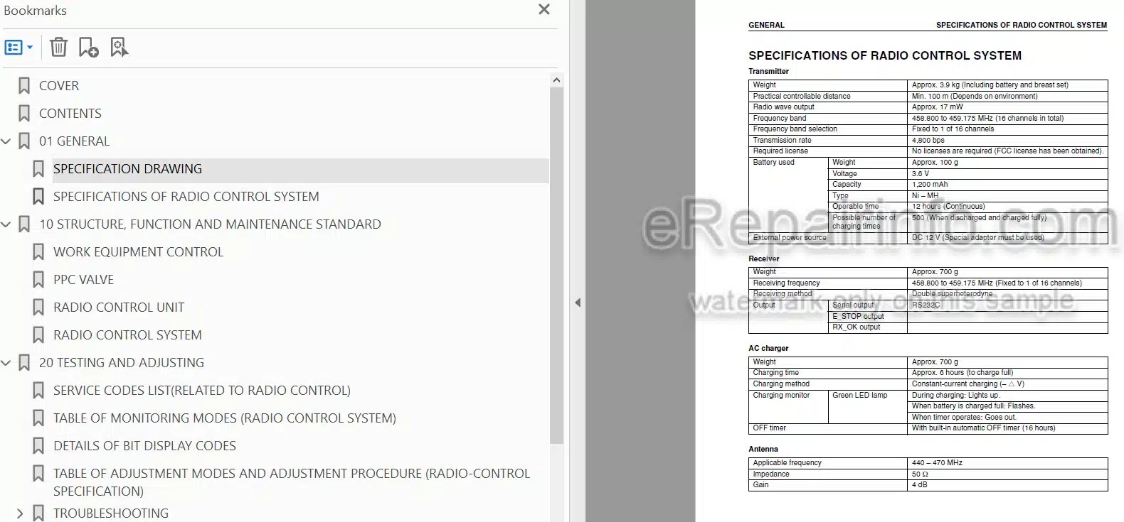 Photo 5 - Komatsu D375A-5 Radio Control Spec Shop Manual Bulldozer SEBM028901 SN 18001-