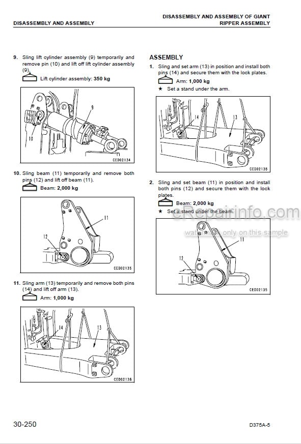 Photo 3 - Komatsu D375A-5 VHMS Spec Shop Manual Bulldozer SEBM036103 SN 18052-