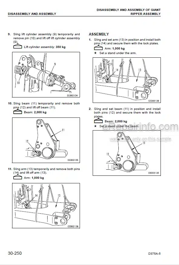 Photo 3 - Komatsu D375A-5 VHMS Spec Shop Manual Bulldozer SEBM036103 SN 18052-