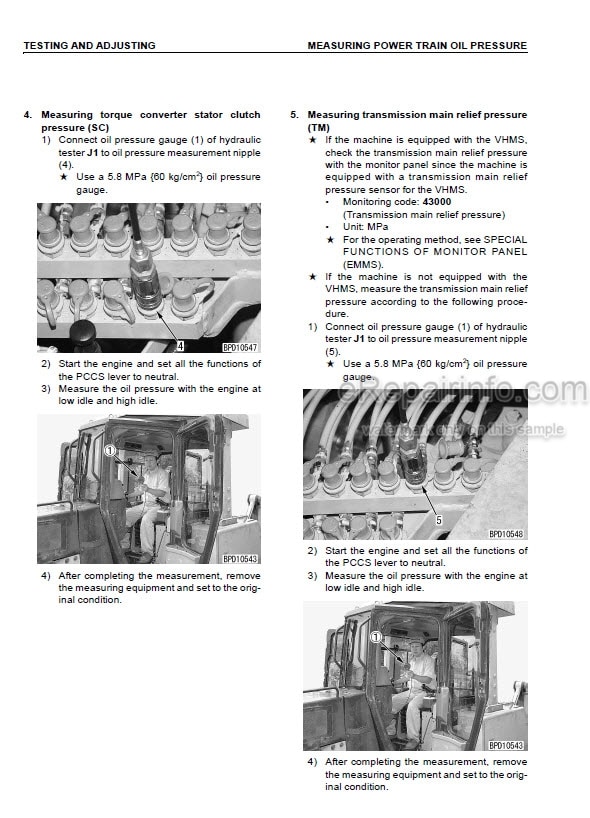 Photo 1 - Komatsu D375A-5 VHMS Spec Shop Manual Bulldozer SEBM036103 SN 18052-