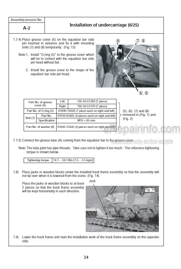 Photo 5 - Komatsu D375A-6R Field Assembly Instruction Bulldozer GEN00098-01 SN 65001-