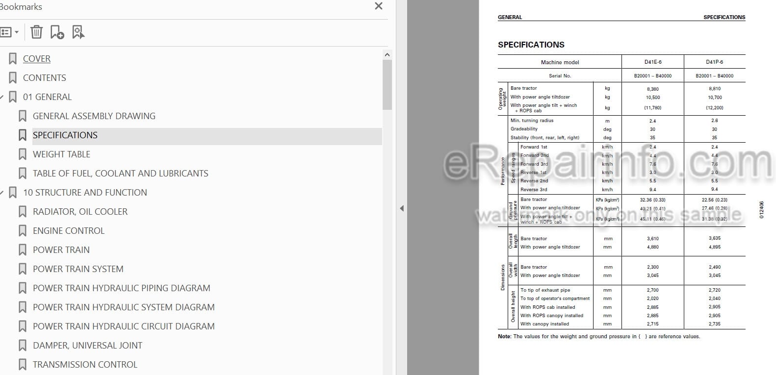 Photo 4 - Komatsu D41E-6 D41P-6 Shop Manual Bulldozer SEBM007009 SN B20001-B40000 50001-