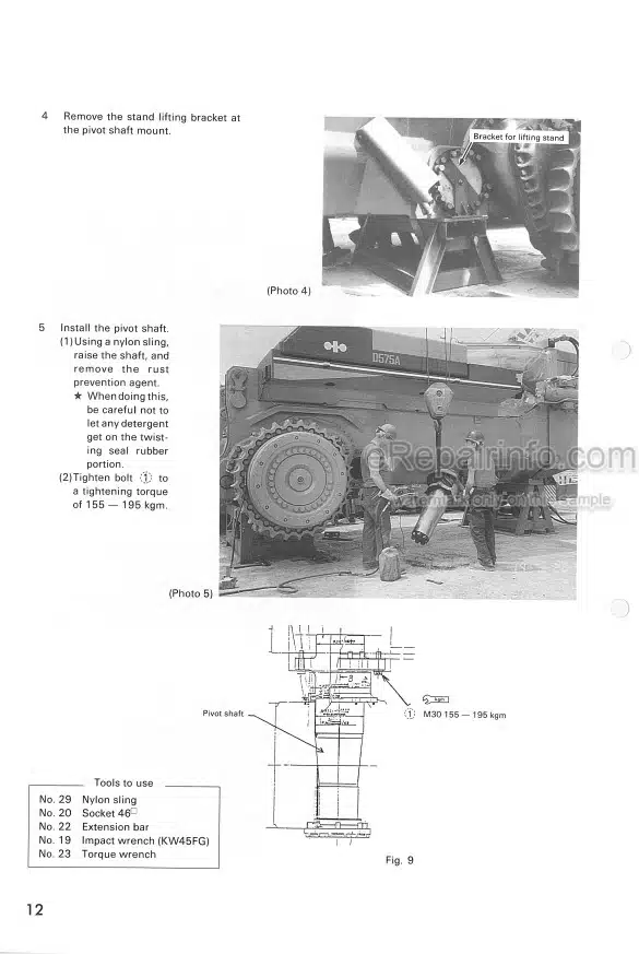 Photo 7 - Komatsu D575-2 Field Assembly Instruction Super Dozer SEAW000501