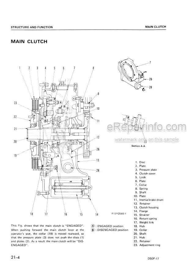 Photo 2 - Komatsu D57F-17 Shop Manual Bulldozer SEBM013Y1701 SN 81288-