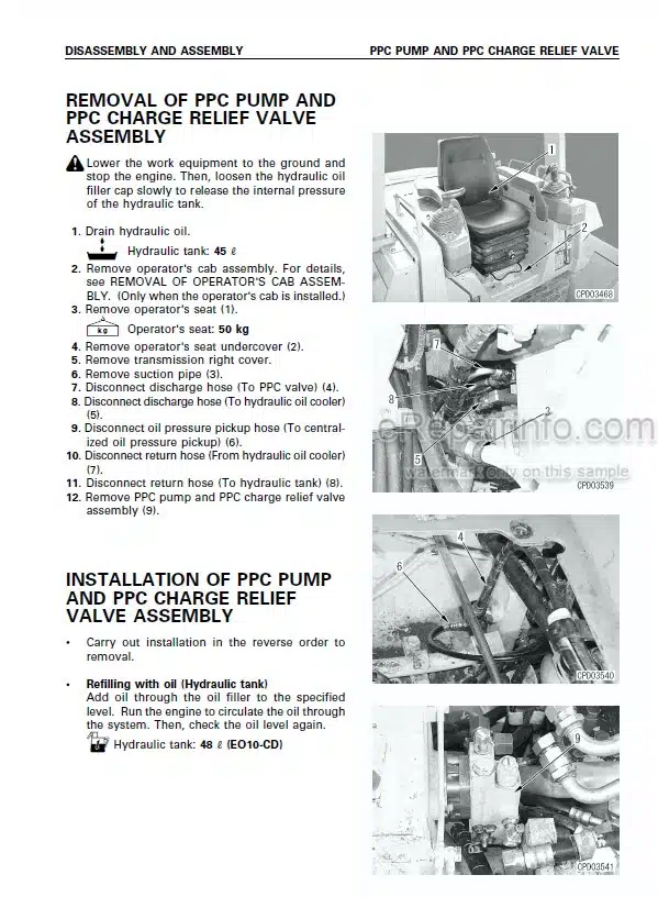 Photo 4 - Komatsu D61EX-12 D61PX-12 Shop Manual Bulldozer SEBM036700 SN 1001-