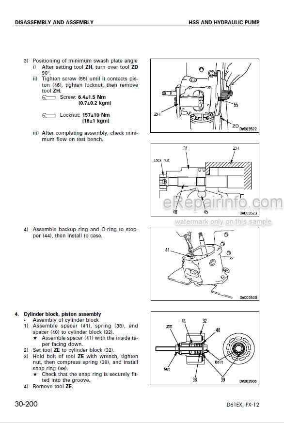 Photo 5 - Komatsu D61EX-12 D61PX-12 Shop Manual Bulldozer SEBM036700 SN 1001-