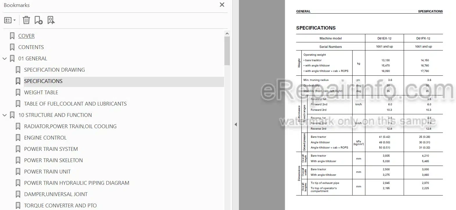 Photo 4 - Komatsu D61EX-12 D61PX-12 Shop Manual Bulldozer SEBM036700 SN 1001-