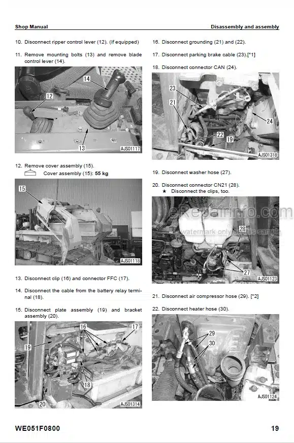 Photo 3 - Komatsu D61EX-15 D61PX-15 Shop Manual Bulldozer WE051Z0002 SN B40001-