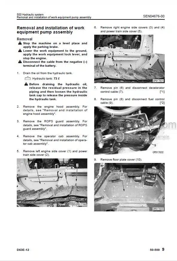 Photo 7 - Komatsu D155A-2 Shop Manual Bulldozer SEBM01750209 SN 50001-