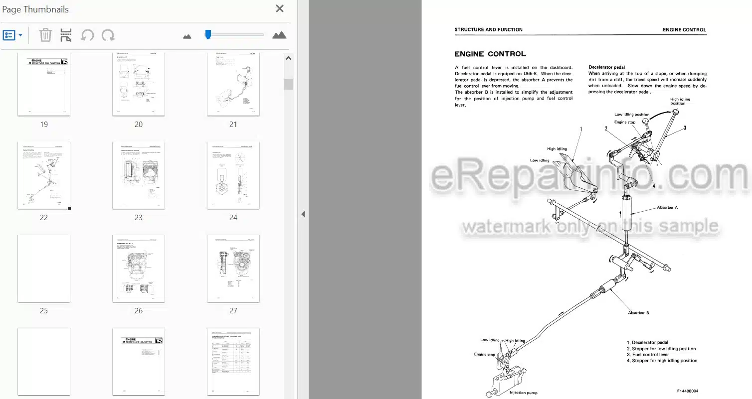 Photo 3 - Komatsu D68E-1 D68E-1A D68P-1 D68P-1A Shop Manual Bulldozer SEBMU1440102 SN1001- B1001- 45590-