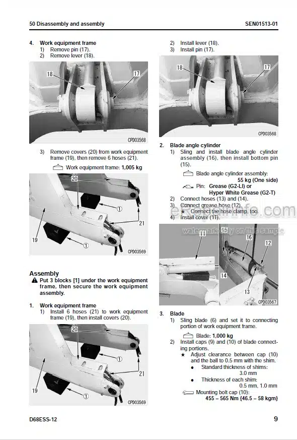 Photo 1 - Komatsu D68ESS-12 Shop Manual Bulldozer SEN01128-05 SN 1001- J10001-