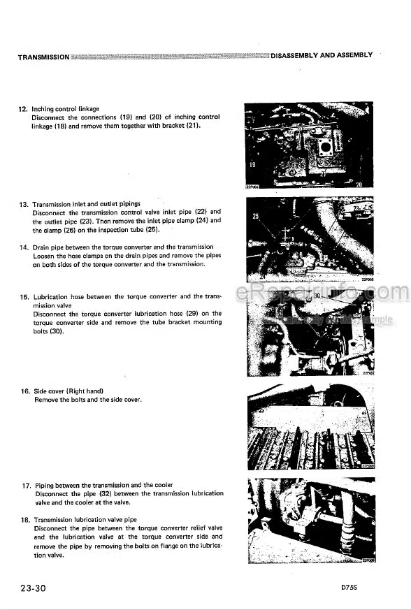 Photo 10 - Komatsu D75S-3 Shop Manual Crawler Loader SEBM0145B04 SN 7001-