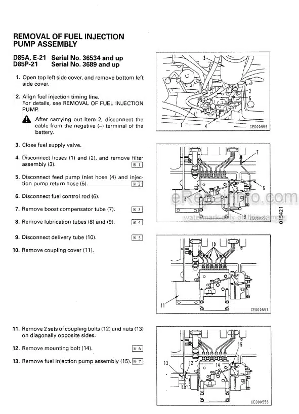 Photo 5 - Komatsu D85A-21 D85E-21 D85P-21 Shop Manual Bulldozer SEBM034511 SN 35001- 3001-