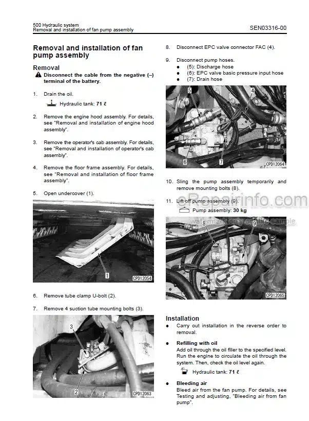 Photo 6 - Komatsu D135A-2 Shop Manual Bulldozer SEBM015A0205 SN 10301-