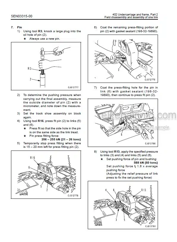 Photo 3 - Komatsu D85EX-15R D85PX-15R Shop Manual Bulldozer SEN02947-03 SN 20001-