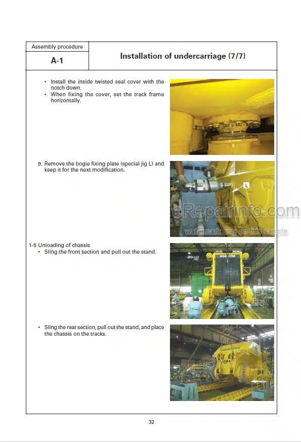 Photo 10 - Komatsu Galeo D475A-5 Field Assembly Manual Bulldozer GEN00012-00 SN 2001-