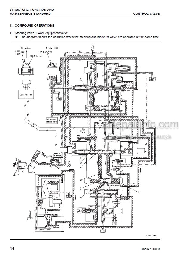Photo 5 - Komatsu Galeo D65WX-15E0 Shop Manual Power Angle Power Tilt Dozer SEBM040800 SN 69001-