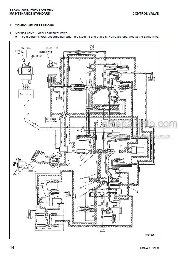 Photo 5 - Komatsu Galeo D65WX-15E0 Shop Manual Power Angle Power Tilt Dozer SEBM040800 SN 69001-