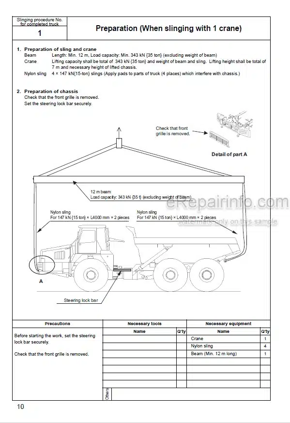 Photo 6 - Komatsu Galeo HM400-1 Field Assembly Instructions Articulated Dump Truck GEN00029-00 SN 1001-