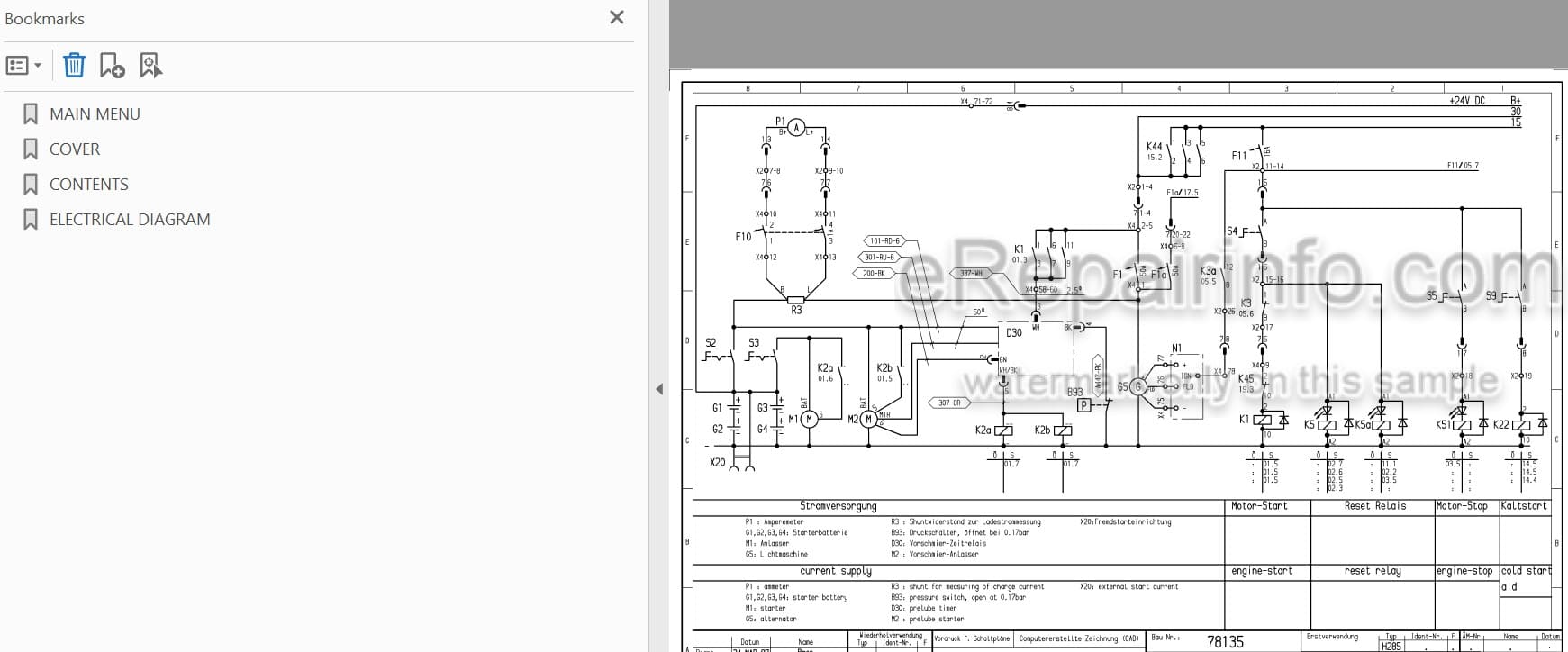 Photo 3 - Komatsu H285S Electrical Diagram For Hydraulic Shovel H285S78135SM SN 78135