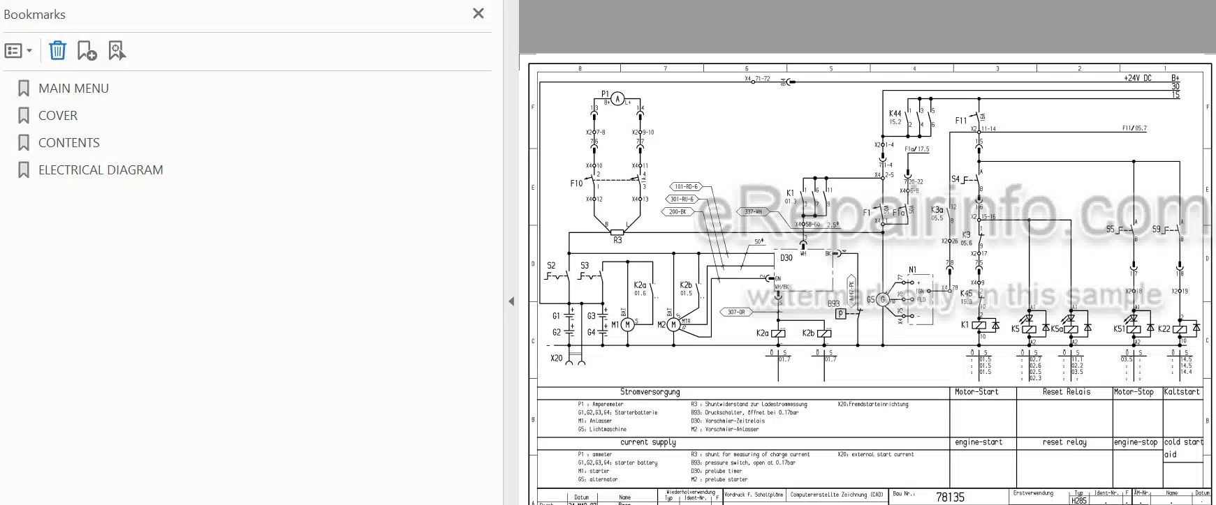 Photo 3 - Komatsu H285S Electrical Diagram For Hydraulic Shovel H285S78135SM SN 78135