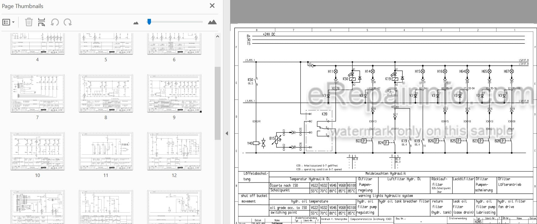 Photo 3 - Komatsu H285S Electrical Diagram For Hydraulic Shovel H285S78111SM SN 78111