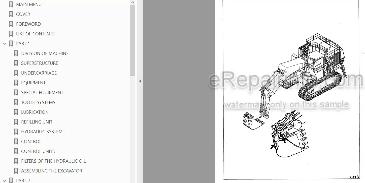 Photo 5 - Komatsu H285S Shop Manual Hydraulic Shovel H285S78067SM SN 78067