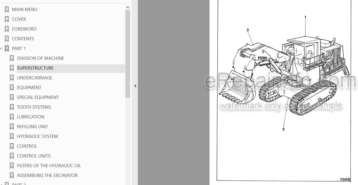 Photo 5 - Komatsu H285S Shop Manual Hydraulic Shovel H285S78094SM SN 78094 78111 78113