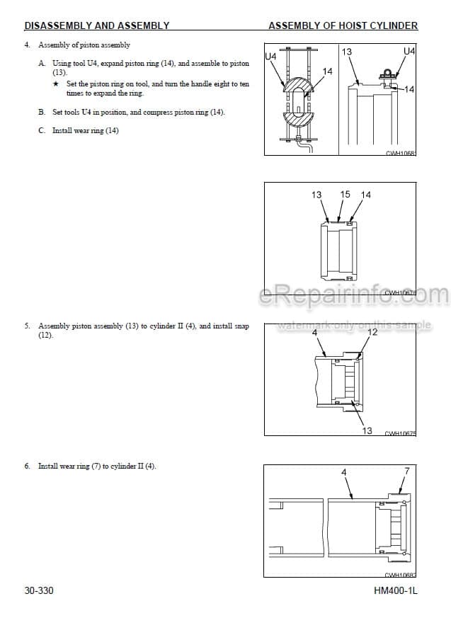 Photo 5 - Komatsu HM400-1L Shop Manual Articulated Dump Truck CEBM015302 SN A10001-