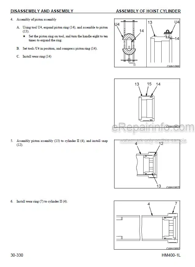 Photo 5 - Komatsu HM400-1L Shop Manual Articulated Dump Truck CEBM015302 SN A10001-