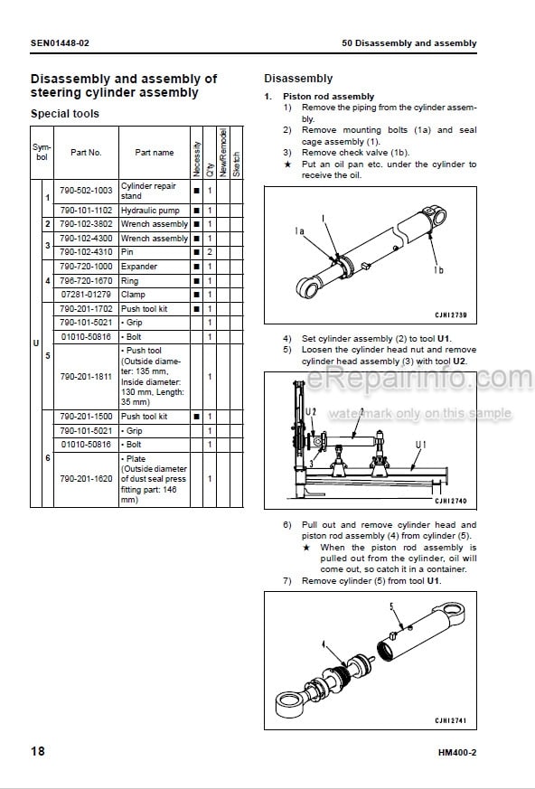 Photo 5 - Komatsu HM400-2 Shop Manual Articulated Dump Truck SEN00239-17 SN 2001-