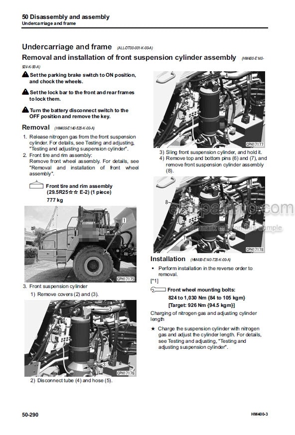 Photo 9 - Komatsu HM400-3 Shop Manual Articulated Dump Truck SEN05632-06 SN 3001-