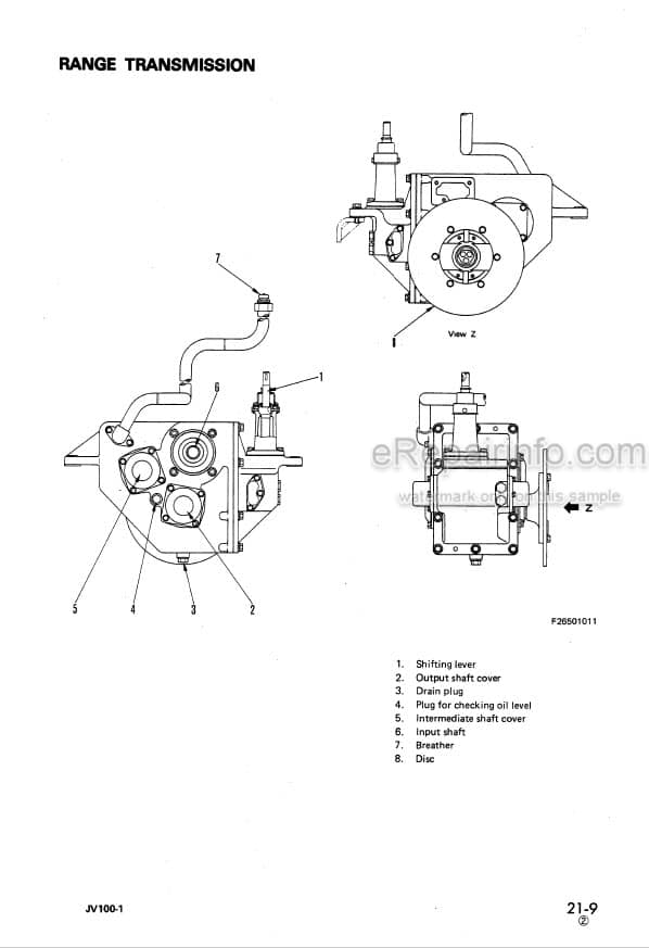 Photo 3 - Komatsu JV100A-1 JV100WA-1 JV100WP-1 Shop Manual Vibratory Roller SEBM02650103 SN 10011- 20003- 30003-