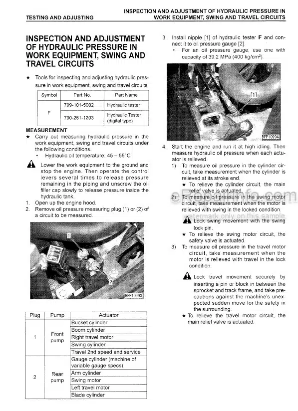 Photo 4 - Komatsu PC09-1 Shop Manual Mini Excavator SEBM026105 SN 10001-
