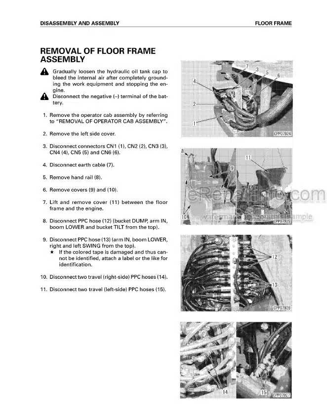 Photo 6 - Komatsu PC128UU-2 Shop Manual Hydraulic Excavator SEBM018506 SN 5001-