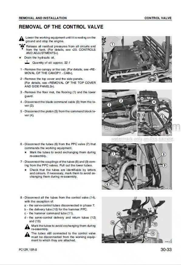 Photo 12 - Komatsu PC12R-8 PC15R-8 Shop Manual Hydraulic Excavator WEBM000100 SN F30001- F20001-