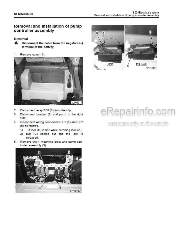 Photo 7 - Komatsu PC160LC-8 Shop Manual Hydraulic Excavator SEN04566-00TH SN C20001-