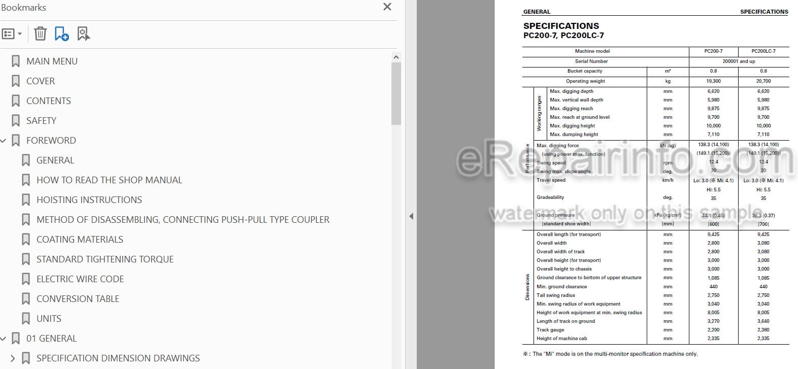 Photo 5 - Komatsu PC200-7 PC200LC-7 PC200-7B PC200LC-7B PC220-7 PC220LC-7 Shop Manual Hydraulic Excavator SEBM024310