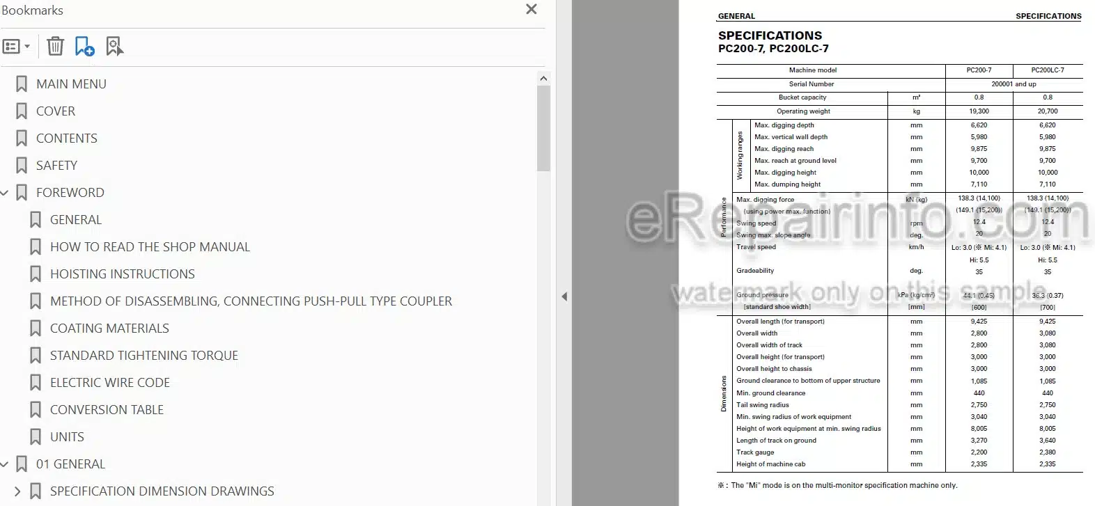 Photo 5 - Komatsu PC200-7 PC200LC-7 PC200-7B PC200LC-7B PC220-7 PC220LC-7 Shop Manual Hydraulic Excavator SEBM024310