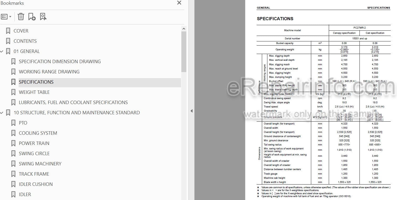 Photo 5 - Komatsu PC27MR-2 PC30MR-2 PC35MR-2 PC40MR-2 PC50MR-2 Shop Manual Mini Excavator SEBM032411