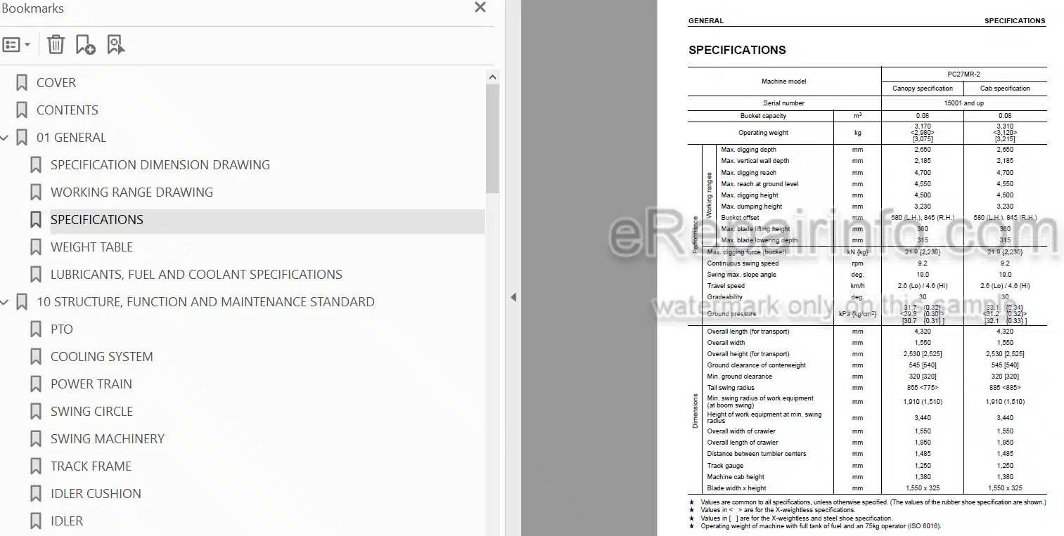 Photo 5 - Komatsu PC27MR-2 PC30MR-2 PC35MR-2 PC40MR-2 PC50MR-2 Shop Manual Mini Excavator SEBM032411
