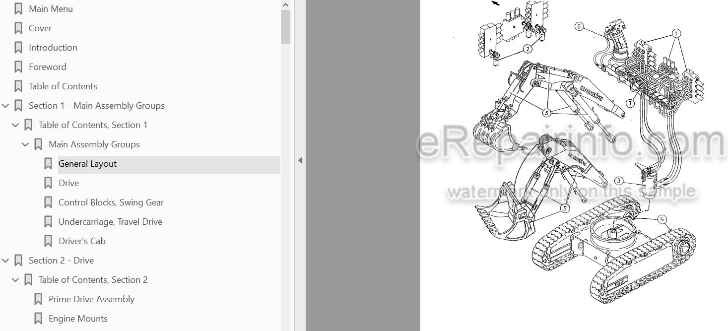 Photo 5 - Komatsu PC3000-1 Shop Manual Hydraulic Mining Excavator SMPC30006202 SN 6202
