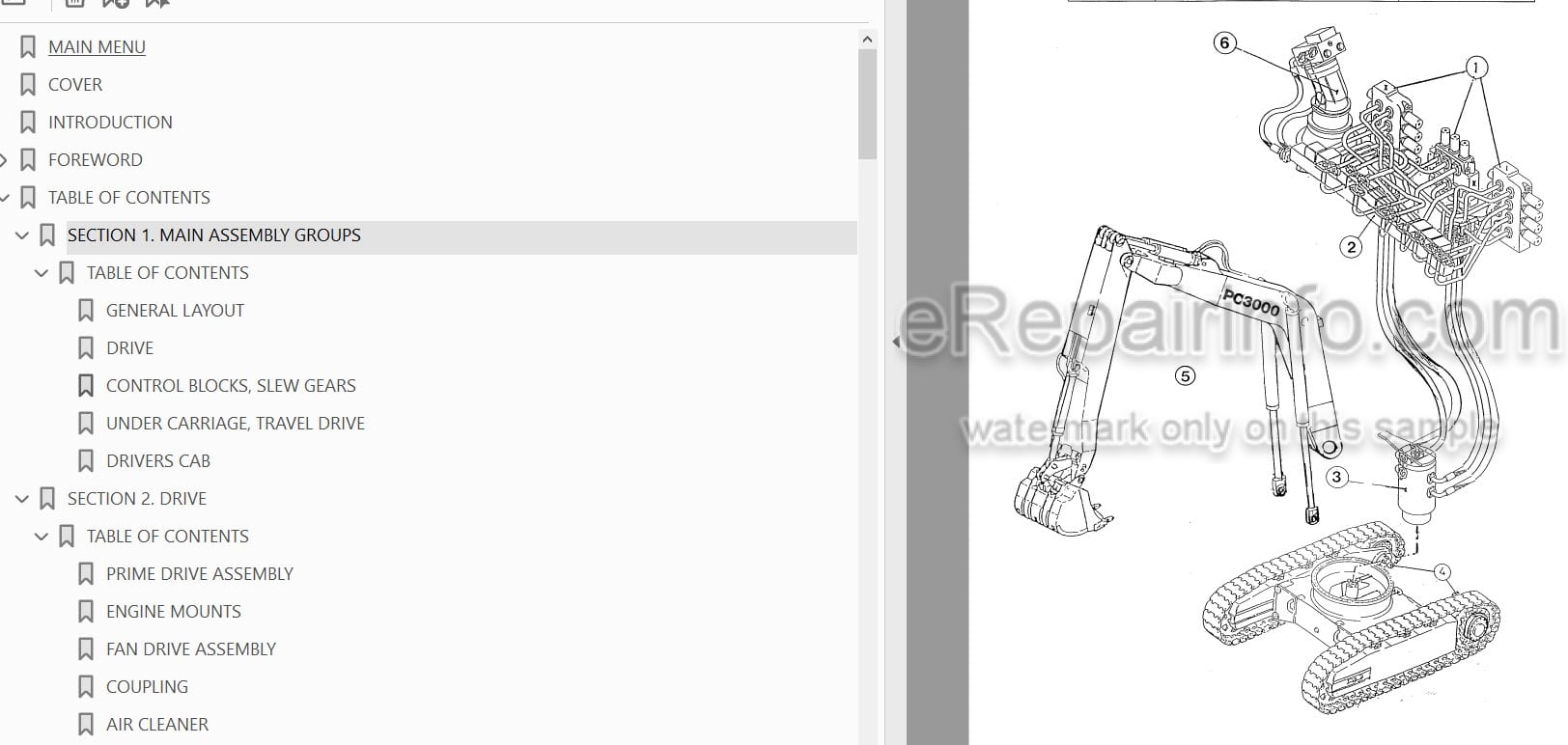 Photo 3 - Komatsu PC3000-1 Shop Manual Hydraulic Mining Shovel SMPC30006182 SN 6182