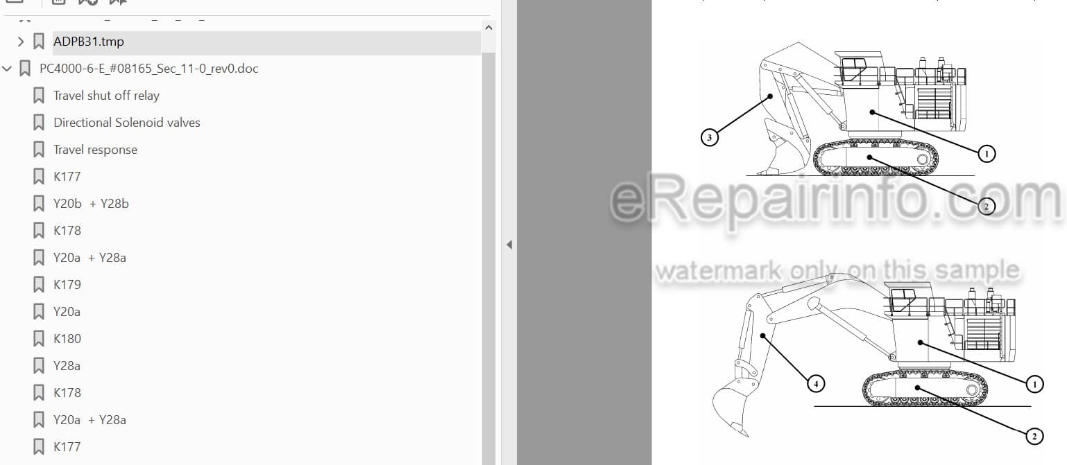 Photo 3 - Komatsu PC4000-6 Electro Service Manual Hydraulic Excavator SN 08165
