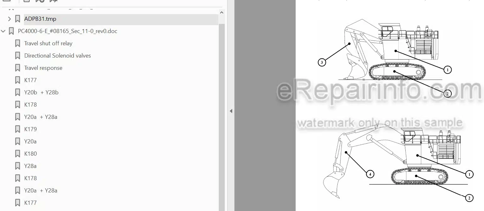 Photo 3 - Komatsu PC4000-6 Electro Service Manual Hydraulic Excavator SN 08165