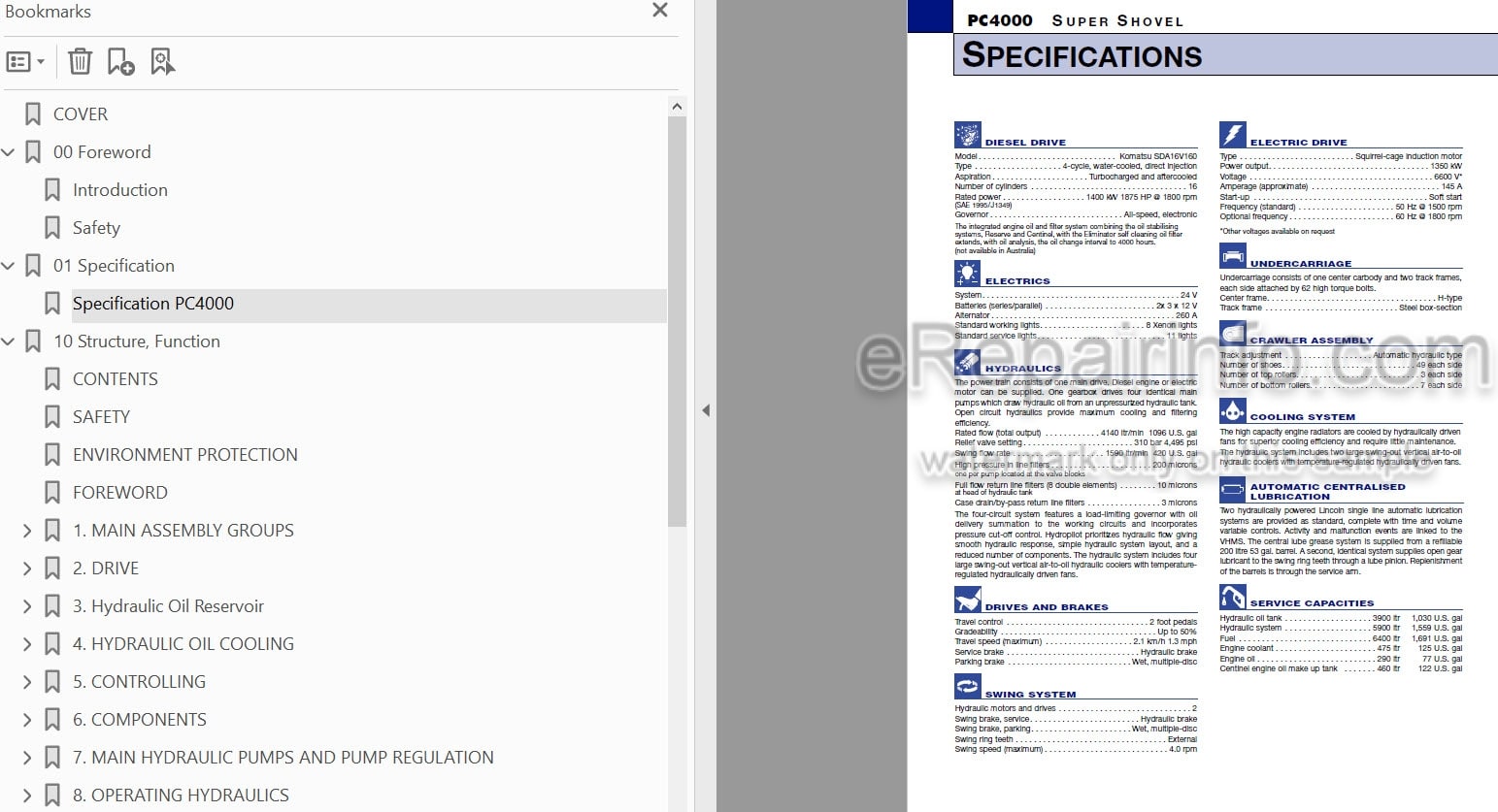Photo 3 - Komatsu PC4000E-6 Shop Manual Hydraulic Excavator GZEBM08165-0 SN 08165-