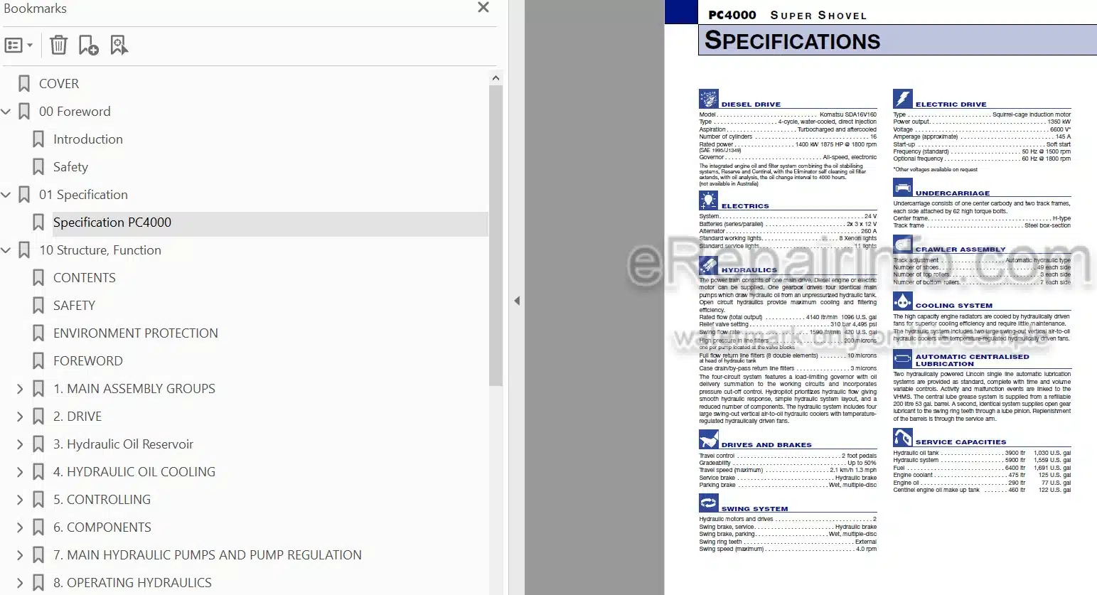 Photo 3 - Komatsu PC4000E-6 Shop Manual Hydraulic Excavator GZEBM08165-0 SN 08165-