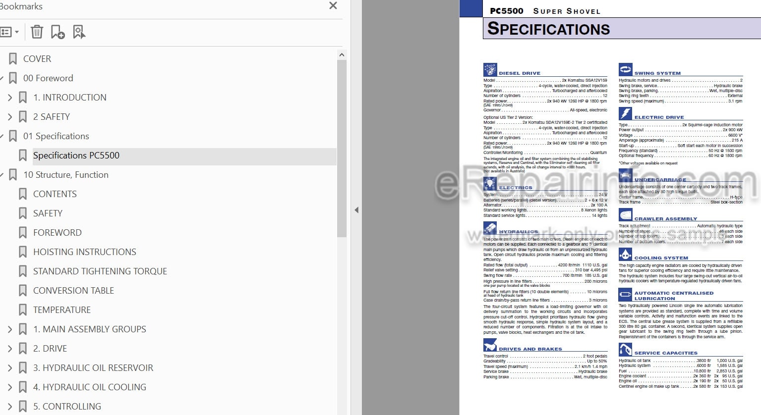 Photo 3 - Komatsu PC5500-6 Diesel Shop Manual Hydraulic Excavator SN 1546-